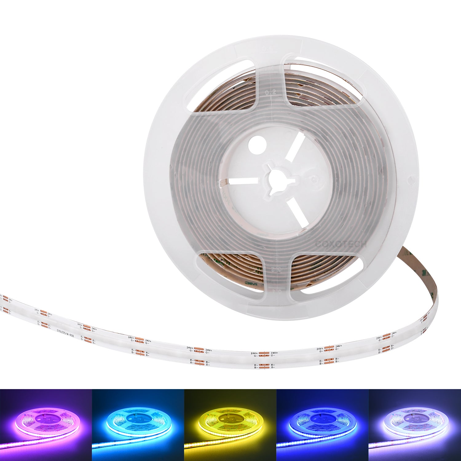 Banda led RGB, 576LED/M, 10mm, DC 24W, IP20 , 5m
