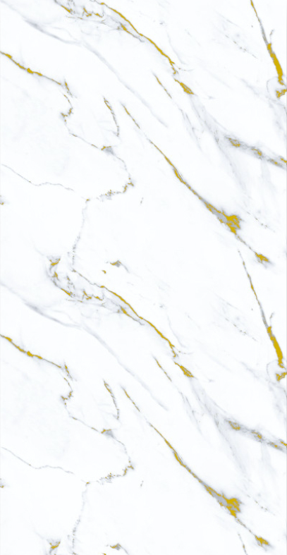 Panou decorativ din PVC cu design de marmură albă și vene aurii, ideal pentru amenajări interioare elegante și moderne.