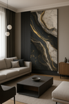 Panou PVC cu design modern inspirat din marmura neagră cu inserții aurii