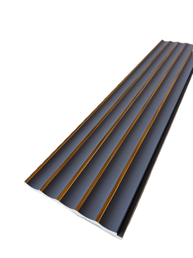 Riflaj decorativ PolyPro JP01, gri antracit cu accente aurii, finisaj lucios, pentru un decor interior contemporan.