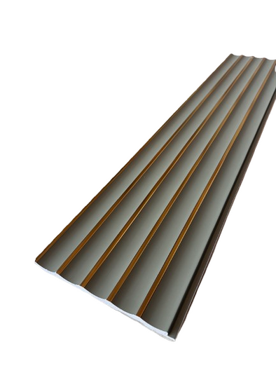 Panou decorativ PolyPro JP01, verde olive cu accente aurii, suprafață lucioasă, ideal pentru decorarea pereților interiori.