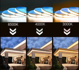 Banda LED COB 24V 320 LED/m 6500K (lumina rece) IP20 8W/m Pentru Iluminat Ambiental, Decorativ